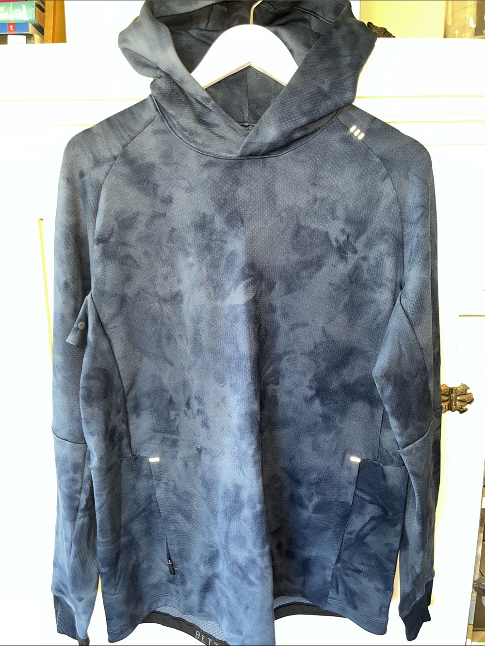 Men's LULU Navy Tie-Dye Hooded Pullover Jacket